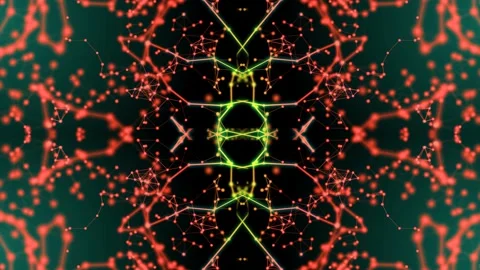 Kaleidoscopic video effect, red and yellow Video stock 301430617