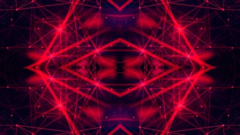Kaleidoscopic video effect, red Video stock 301432401