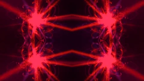 Kaleidoscopic video effect, red Video stock 302658839