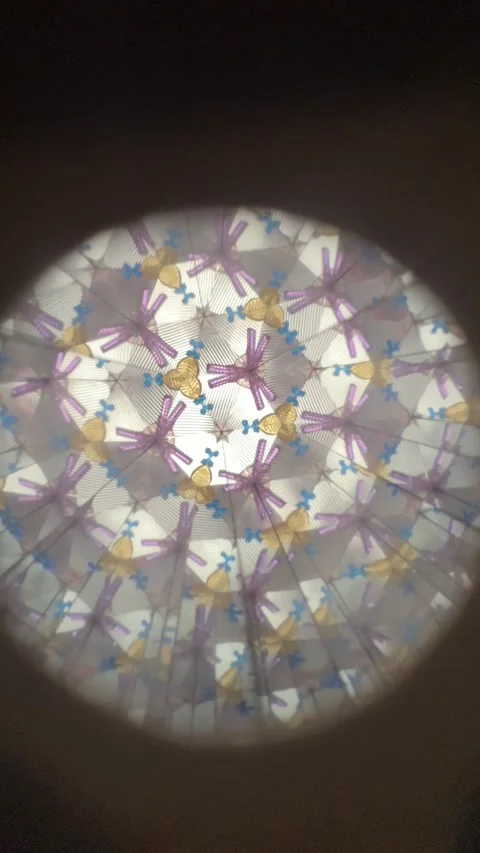 Kaleidoscopic view creating mesmerizing symmetrical patterns Видео 341854586