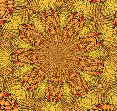 Kaleidoscopic yellow and black pattern Stock Illustration