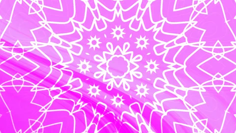 Kaleidoskop gradient pink kaleidoscopic pattern with white floral designs create Stock Footage 311488791