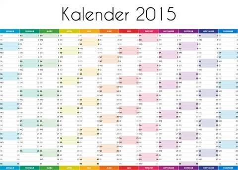 Kalender 2015 - GERMAN VERSION Stock Illustration
