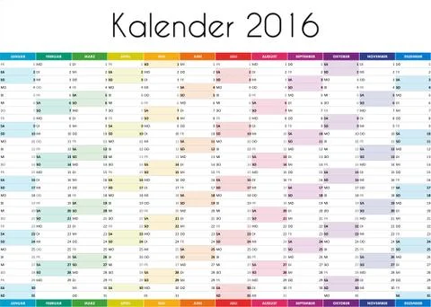 Kalender 2016 - GERMAN VERSION Stock Illustration
