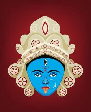 Kali goddess face isolated vector Stock-Illustration