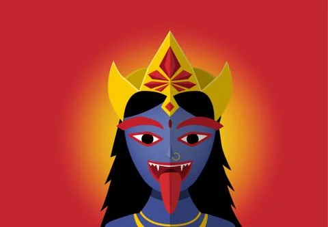 Kali in portrait style, vector Stock Illustration