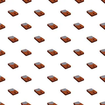 Kalimba musical instrument seamless pattern white background Stock Illustration