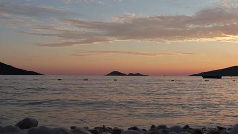 Kalkan Beach at Sunset Stock Footage 328437667