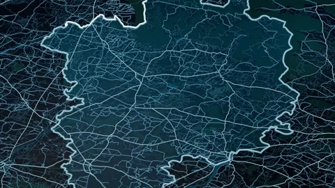 Kallakurichi India Glowing Digital Map Animation 4K Vidéo 337764982