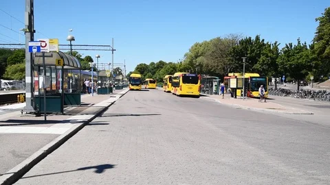 Kalmar bus station Stock Footage 92898349