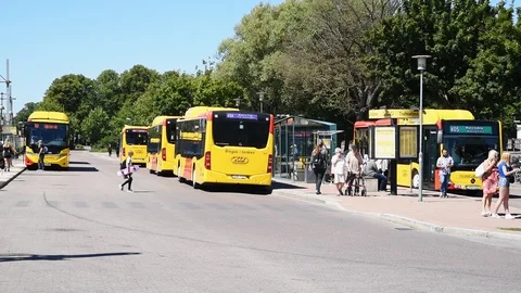 Kalmar bus station Stock Footage 92898436