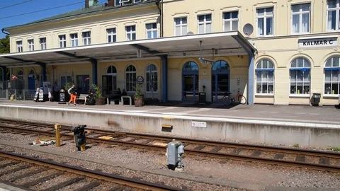 Kalmar C train station Stock Footage 91967778