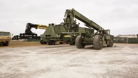 Kalmar RT240 Rough Terrain Container Handler Video stock 110825897
