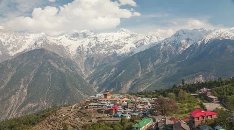 Kalpa Mountains Clouds India Time Lapse Zoom Stock Footage 64709286