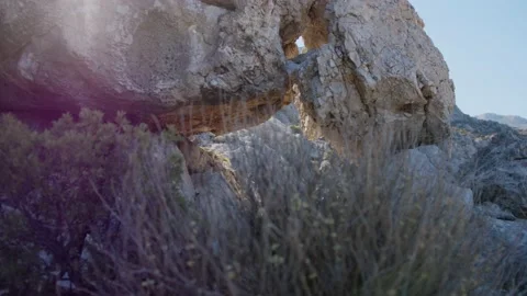 Kalymnos rock formation Stock Footage 217936093