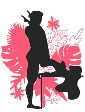 Kama Sutra, a man and a woman have sex. The art of love. Sexual position Butt Stock Illustration