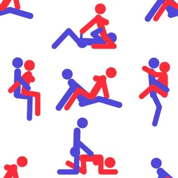 Kama Sutra, seamless pattern, design, poster, fabric. Kamasutra, sketchy pose イラスト素材