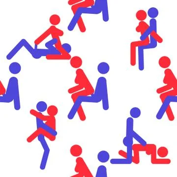 Kama Sutra, seamless pattern, design, poster, fabric. Kamasutra, sketchy pose Illustrazione stock
