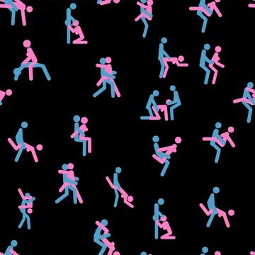 Kama Sutra seamless pattern design poster fabric. Kamasutra sketchy poses for Stock Illustration