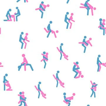 Kama Sutra seamless pattern design poster fabric. Kamasutra sketchy poses for Stock Illustration