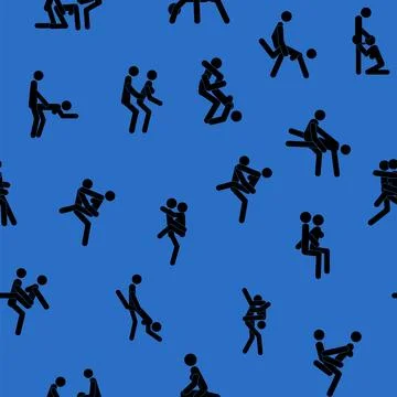 Kama Sutra seamless pattern design poster fabric. Kamasutra sketchy poses for Stock Illustration