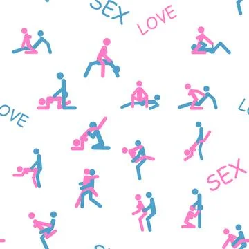Kama Sutra seamless pattern design poster fabric. Kamasutra sketchy poses for Stock Illustration