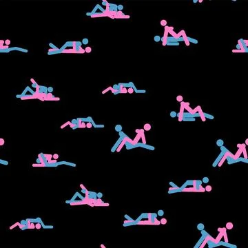 Kama Sutra seamless pattern design poster fabric. Kamasutra sketchy poses for Stock Illustration