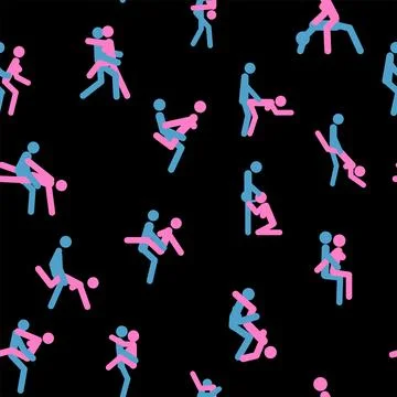 Kama Sutra seamless pattern design poster fabric. Kamasutra sketchy poses for イラスト素材
