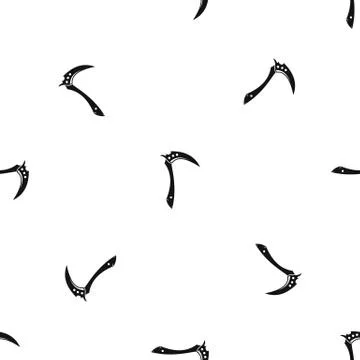 Kama weapon pattern seamless black Stock Illustration