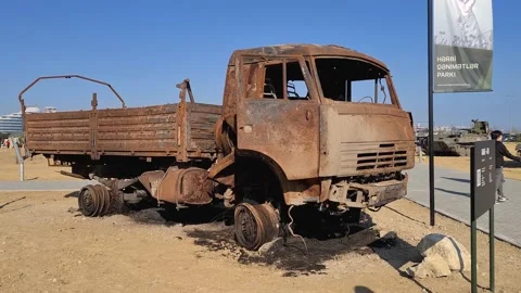 KamAZ 5511 Self-unloading machine truck, destroyed 動画素材 152558818