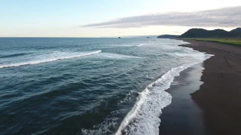 Kamchatka coast and waves Stock Footage 174879234