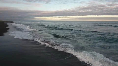 Kamchatka waves and clouds Stock Footage 174970995