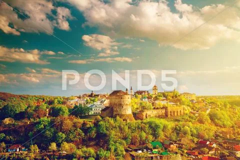 Kamianets Podilskyi cityscape Stock Photos