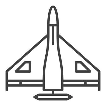 Kamikaze Drone vector concept line icon - Combat Military Drone symbol Stock Illustration