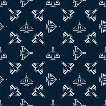 Kamikaze Drone vector concept line seamless pattern - Combat Military Drone.. 스톡 일러스트