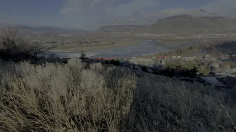 Kamloops, clouds over mountains in winter, 4k Stock Footage 232528536