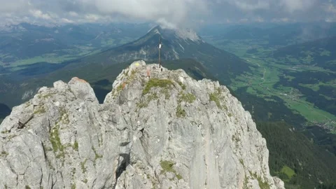 Kammspitz Mitterspitze Summit Cross, Dachstein, Austria Stock Footage 137313354