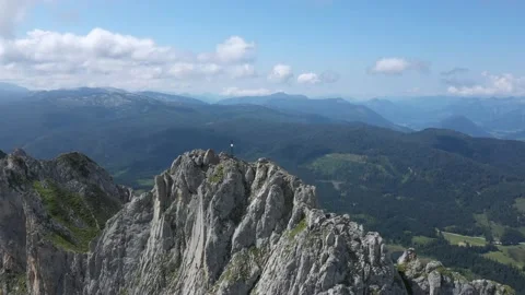 Kammspitz Mitterspitze Summit Cross, Dachstein, Austria Stock Footage 137313492