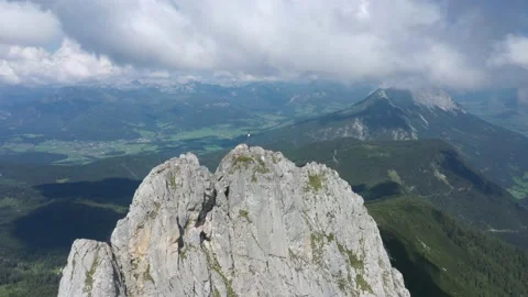 Kammspitz Mitterspitze Summit Cross, Dachstein, Austria Stock Footage 137313609