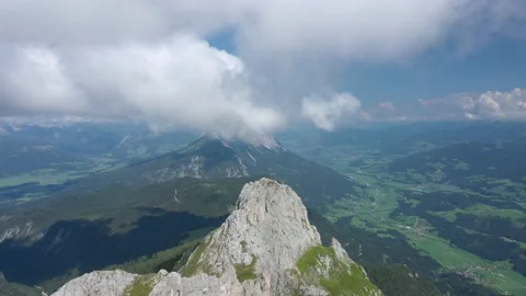 Kammspitz Mitterspitze Summit Cross, Dachstein, Austria Stock Footage 137313666