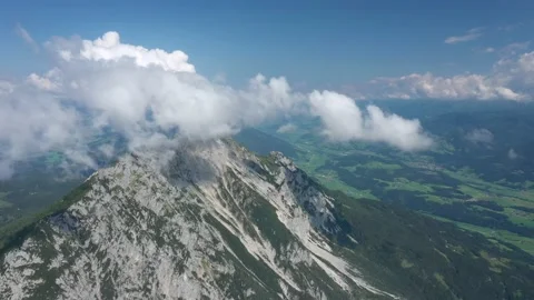 Kammspitz Mitterspitze Summit Cross, Dachstein, Austria Stock Footage 137314009