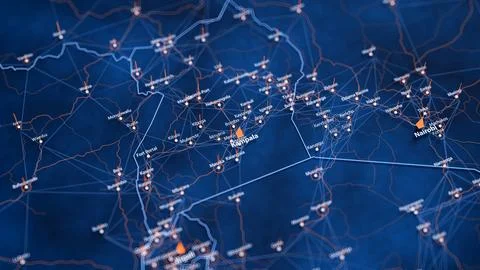 Kampala map big data visualization. Futuristic map infographic of city in Uganda 스톡 일러스트