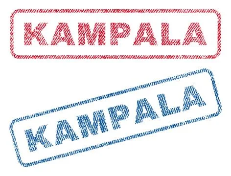 Kampala Text Textile Seal Stamp Watermarks Stock Illustration