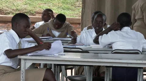 KAMPALA, UGANDA: African students studying at school - Education in Africa Stock Footage 58973987