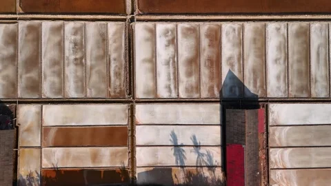 Kampot salt fields in cambodia. Rectangular evaporation ponds create a geometric Stock Footage 322519120