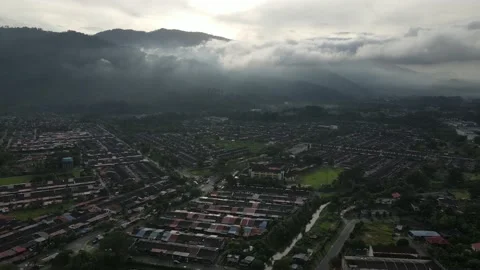 Kamunting Perak township facilities development urbanization traffic clouds Stock Footage 231499852