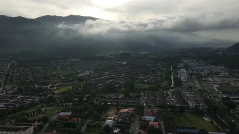 Kamunting Perak township facilities development urbanization traffic clouds Stock Footage 231499987