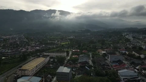 Kamunting Perak township facilities development urbanization traffic clouds Stock Footage 231534025