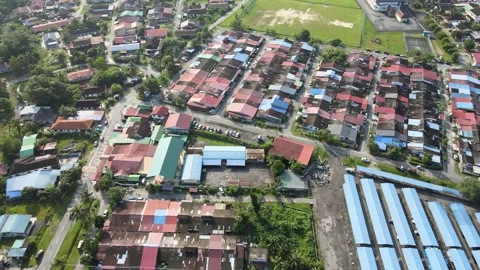 Kamunting Perak township facilities development urbanization market place Stock Footage 241135962