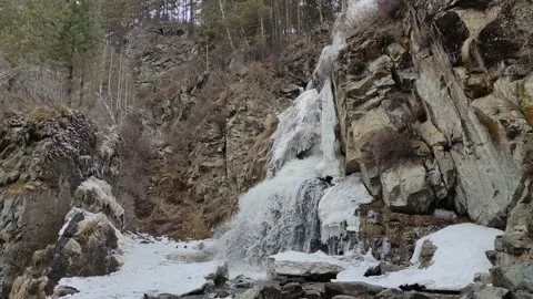 Kamyshlinsky Waterfall in Altai Stock Footage 304979932